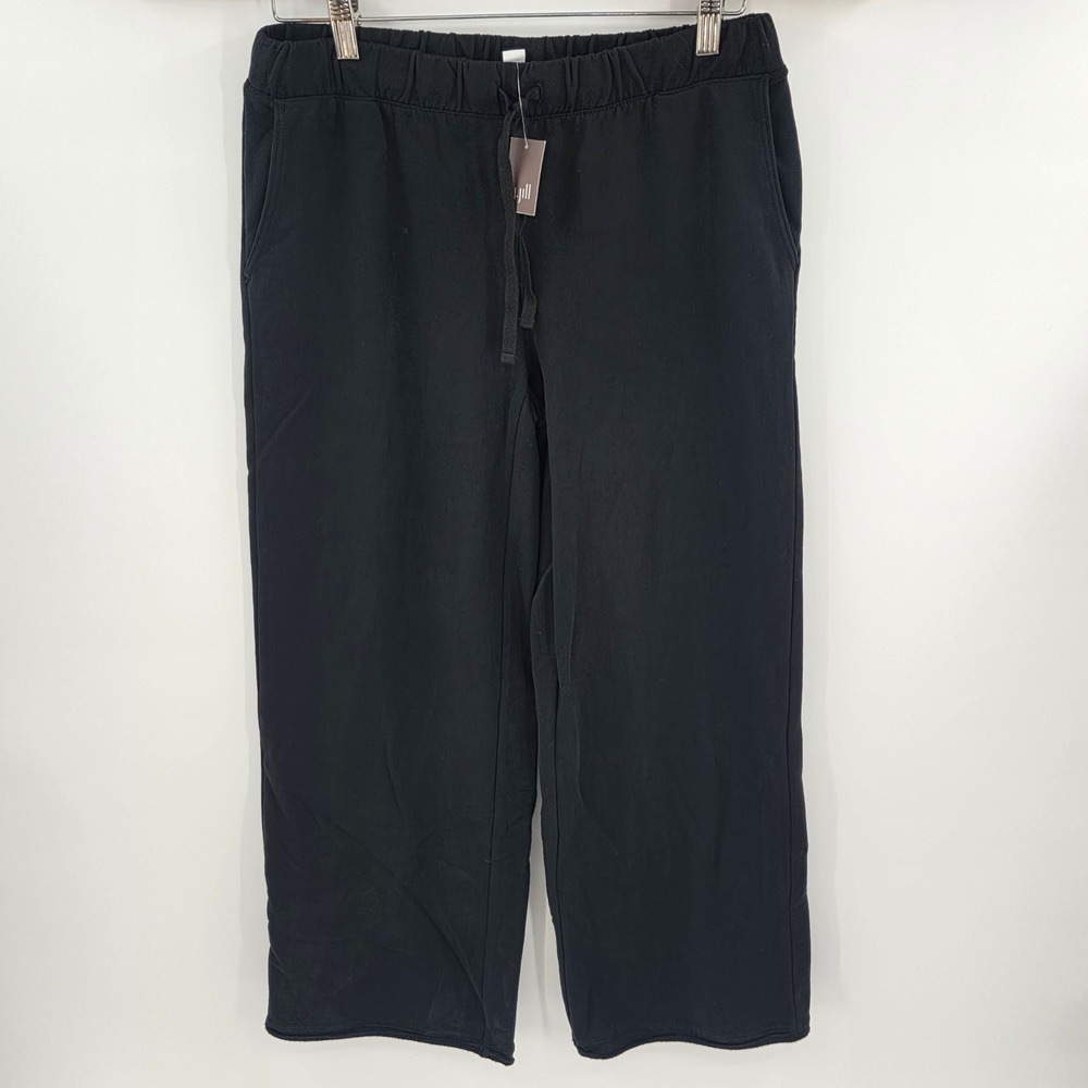 NEW J. Jill Womens XS Black Cotton Blend Wide Leg Drawstring Crop Pants